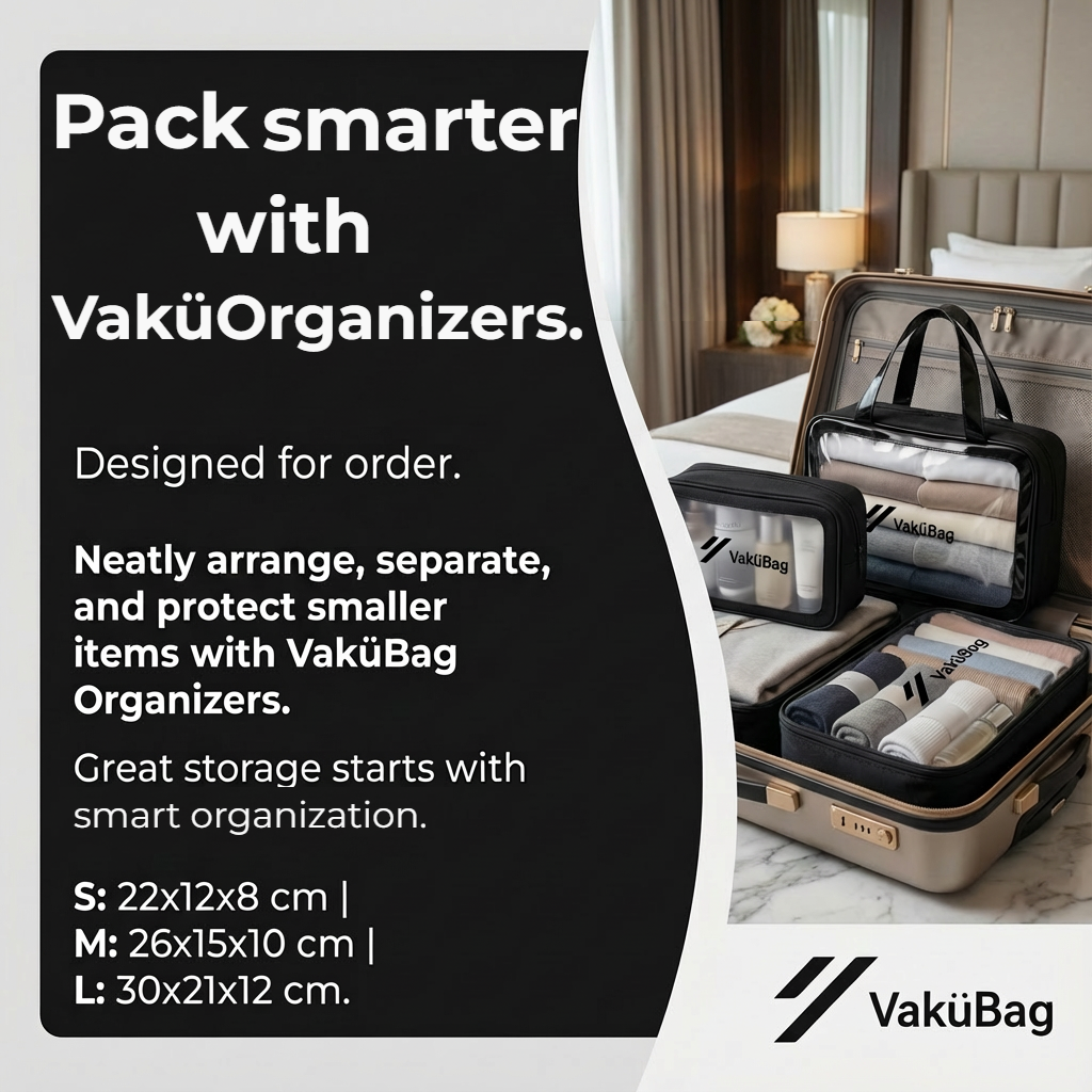 VaküOrganizers - 3-Piece Premium Travel Packing Set