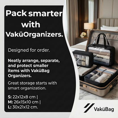 VaküOrganizers - 3-Piece Premium Travel Packing Set